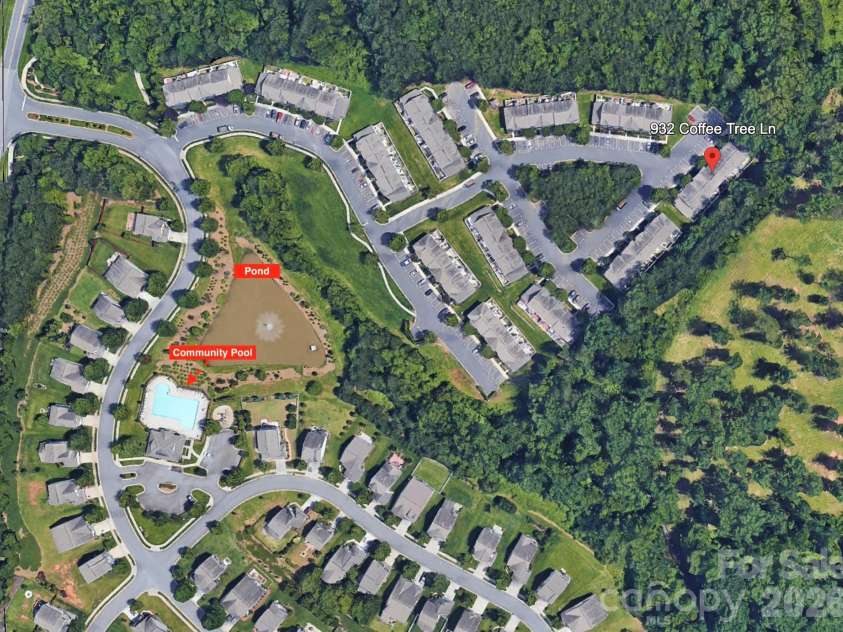 932 Coffee Tree Lane, Rock Hill, SC 29732.  MLS# CAR4374399, YatesRealty ID 17012. Areal View