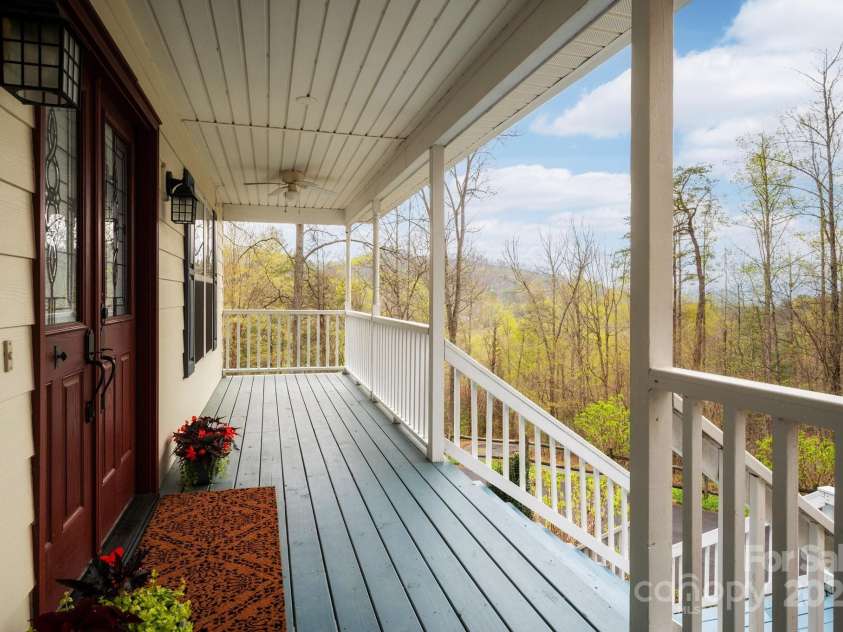 51 Sugar Hill Drive, Weaverville, NC 28787.  MLS# CAR4243411, YatesRealty ID 17014. Welcoming Front Porch with Winter Mountain Views
