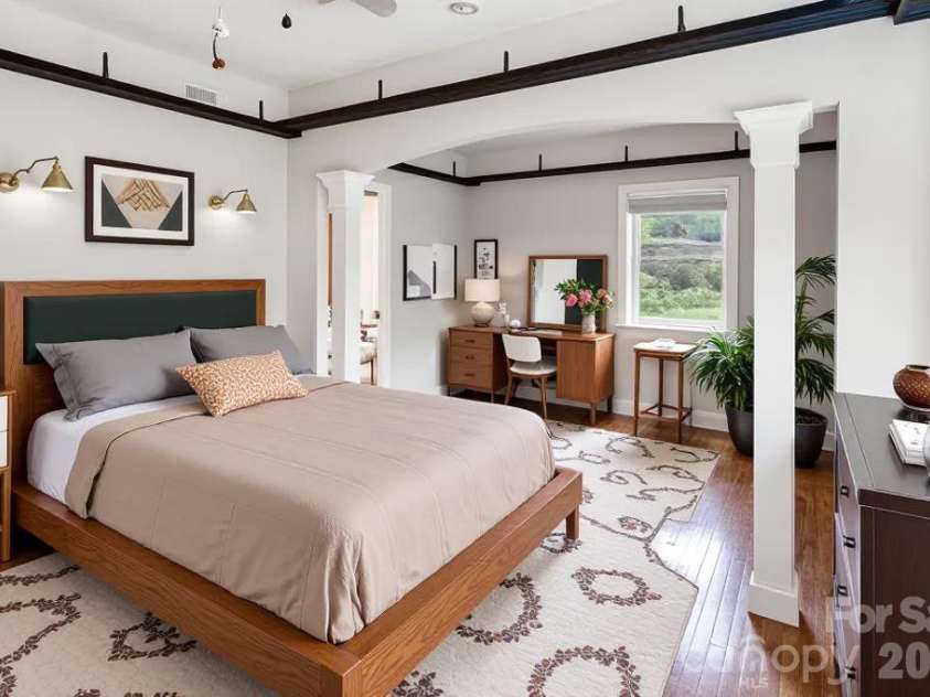 2629 Soco Road, Maggie Valley, NC 28751.  MLS# CAR4374834, YatesRealty ID 17029. Virtually staged primary bedroom