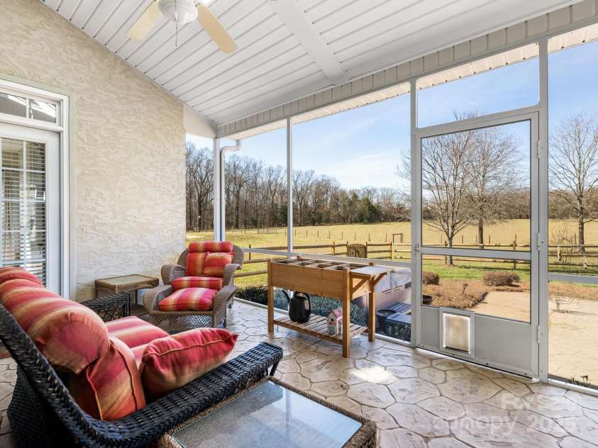 16160 Hopewell Church Road, Midland, NC 28107.  MLS# CAR4228175, YatesRealty ID 17048. Screened Porch