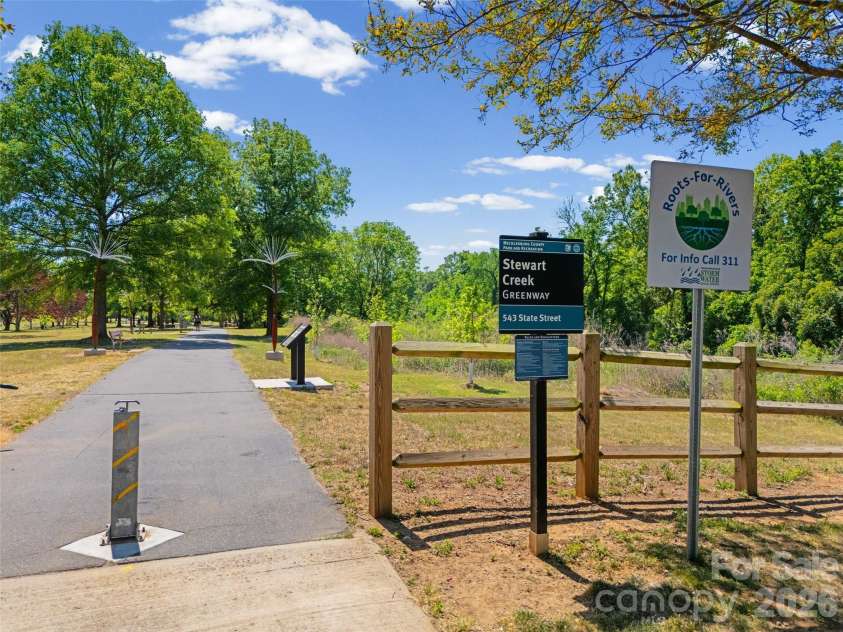 1633 Duckworth Avenue, Charlotte, NC 28208.  MLS# CAR4375706, YatesRealty ID 17071. Stewart Creek Greenway to Uptown