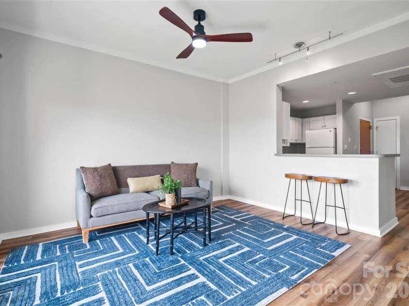 715 Church Street, Charlotte, NC 28202.  MLS# CAR4313109, YatesRealty ID 1710. Open Living Room