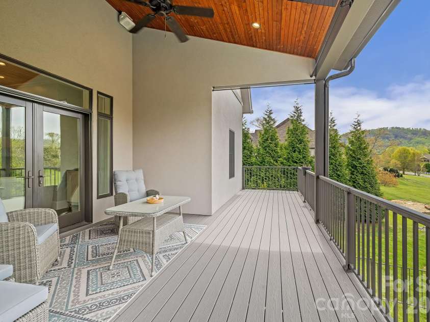 64 Water Hill Way, Fletcher, NC 28732.  MLS# CAR4369957, YatesRealty ID 17110. Covered Deck off the Main Level