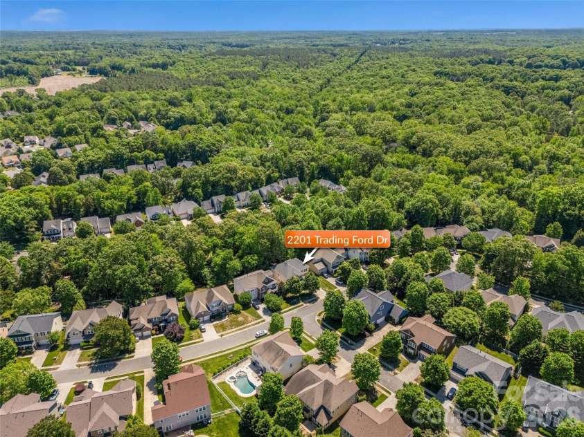 2201 Trading Ford Drive, Waxhaw, NC 28173.  MLS# CAR4374708, YatesRealty ID 17111. Drone view