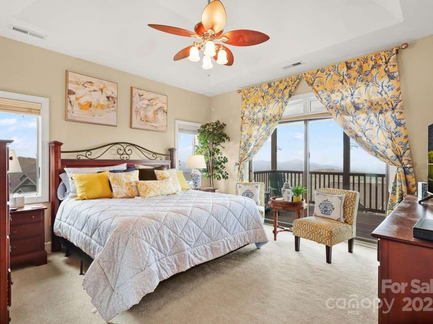 143 Wildflower Lane, Sugar Mountain, NC 28604.  MLS# CAR4256930, YatesRealty ID 17119. Primary bedroom with Views