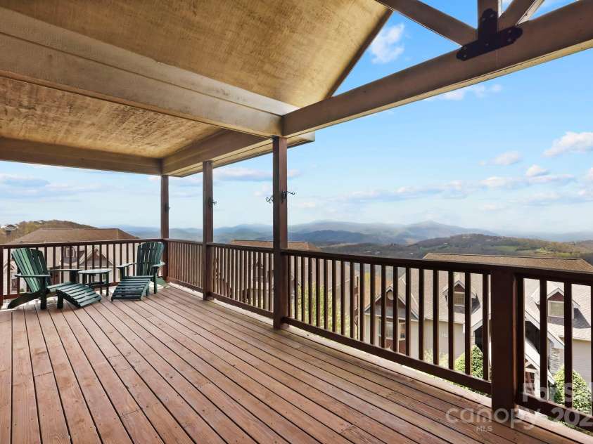 143 Wildflower Lane, Sugar Mountain, NC 28604.  MLS# CAR4256930, YatesRealty ID 17119. Spacious Deck with LONG RANGE VIEWS