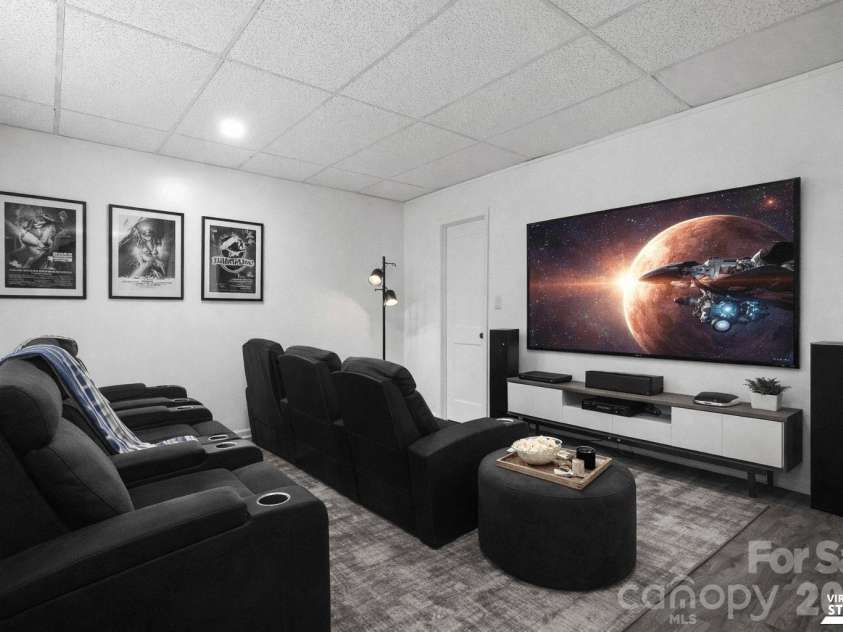 103 Starmount Drive, Kings Mountain, NC 28086.  MLS# CAR4349597, YatesRealty ID 17135. Basement Room 2 - Virtually staged into a cinema