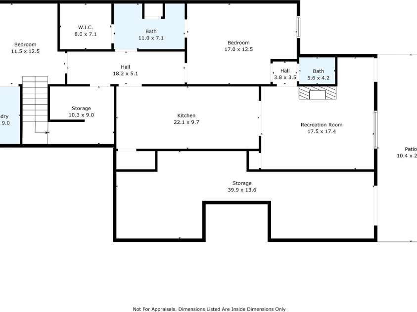 262 Woodridge Drive, Rutherfordton, NC 28139.  MLS# CAR4258071, YatesRealty ID 17150. Lower Level Floor Plan