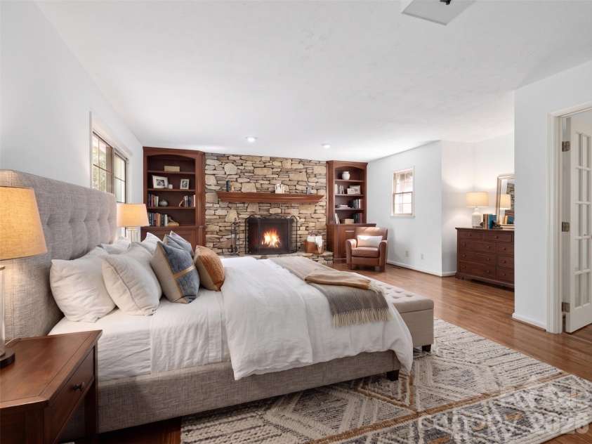 110 Glengary Drive, Flat Rock, NC 28731.  MLS# CAR4351379, YatesRealty ID 17194. Den Virtually Staged as Primary Bedroom downstairs