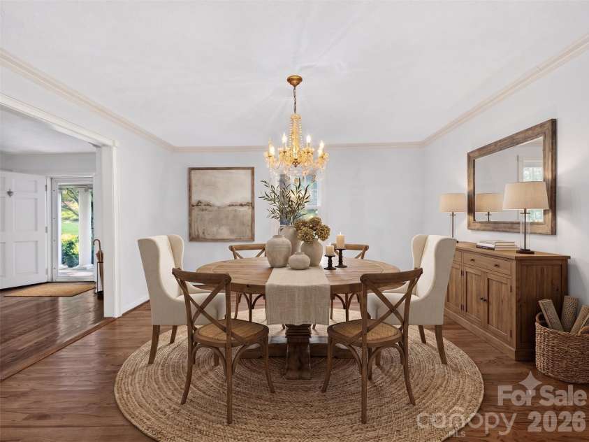 110 Glengary Drive, Flat Rock, NC 28731.  MLS# CAR4351379, YatesRealty ID 17194. Dining Room Virtually Staged