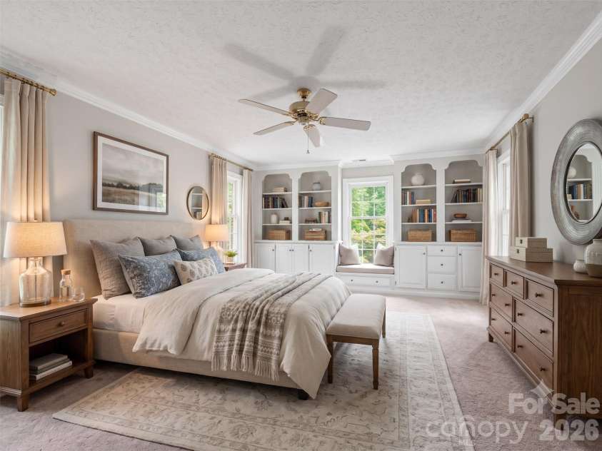 110 Glengary Drive, Flat Rock, NC 28731.  MLS# CAR4351379, YatesRealty ID 17194. Primary Bedroom Virtually Staged
