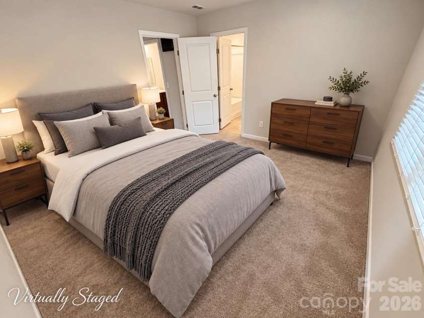 5356 Austin Knoll Court, Charlotte, NC 28269.  MLS# CAR4430727, YatesRealty ID 17213. Primary Bedroom (virtually staged)