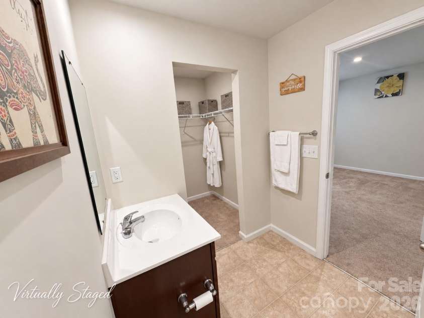5356 Austin Knoll Court, Charlotte, NC 28269.  MLS# CAR4430727, YatesRealty ID 17213. Primary Ensuite & Walk-in Closet (virtually staged)