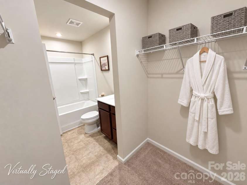 5356 Austin Knoll Court, Charlotte, NC 28269.  MLS# CAR4430727, YatesRealty ID 17213. Primary Ensuite & Walk-in Closet (virtually staged)