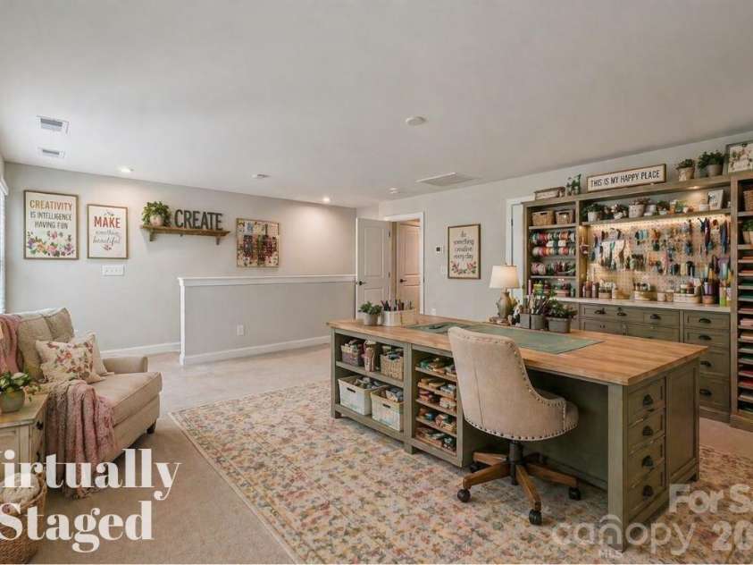 13222 Cozy Court, Charlotte, NC 28215.  MLS# CAR4362371, YatesRealty ID 17222. Virtually staged as a creative hobby space, this room showcases the versatility for projects, crafts, or personalized use.