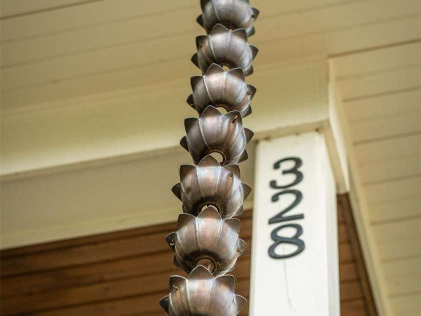 328 Mccoy Cove Road, Black Mountain, NC 28711.  MLS# CAR4248740, YatesRealty ID 17223. Copper rain chain