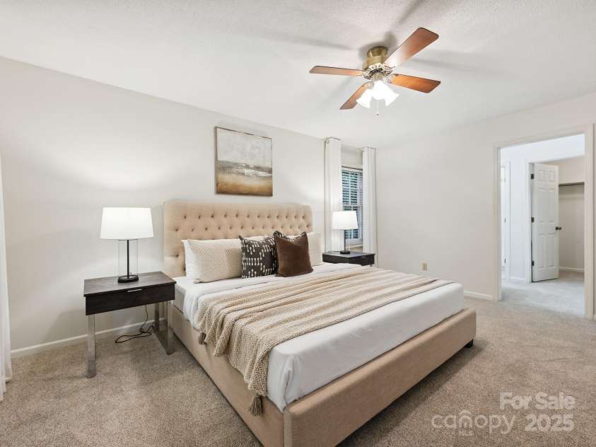 3017 Butter Churn Lane, Matthews, NC 28105.  MLS# CAR4251360, YatesRealty ID 17246. Primary Bedroom