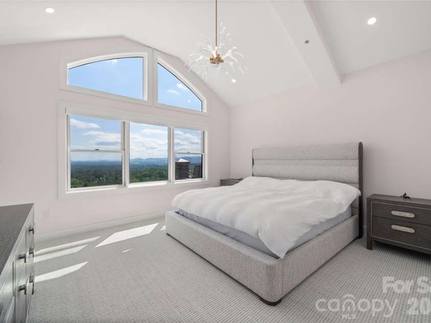 4 Chimney Crest Drive, Asheville, NC 28806.  MLS# CAR4421093, YatesRealty ID 17341. Upper bedroom with jaw dropping views