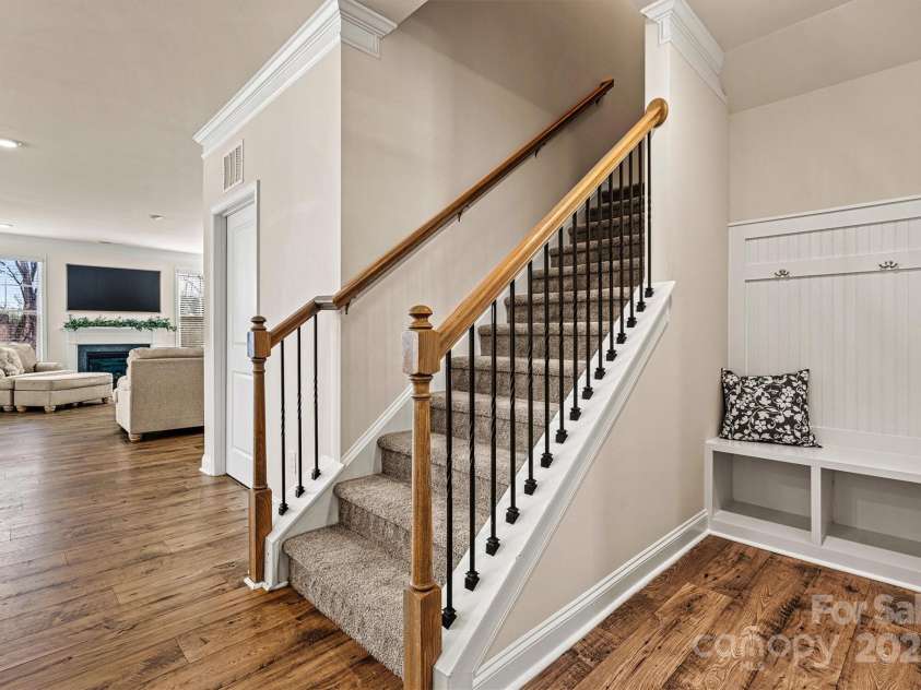 3193 Burnello Court, Iron Station, NC 28080.  MLS# CAR4234099, YatesRealty ID 17342. Carpeted stairway