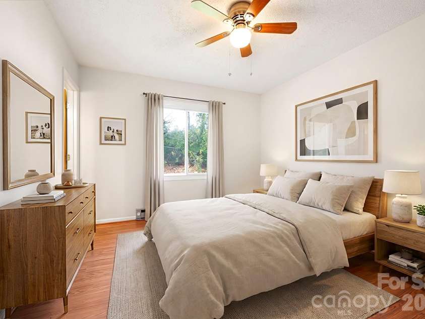 24 Green Acres Drive, Candler, NC 28715.  MLS# CAR4318408, YatesRealty ID 17347. Virtually Staged Primary Bedroom