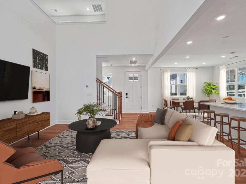609 Mercury Drive, Tega Cay, SC 29708.  MLS# CAR4324918, YatesRealty ID 17349. Virtually Staged Great Room