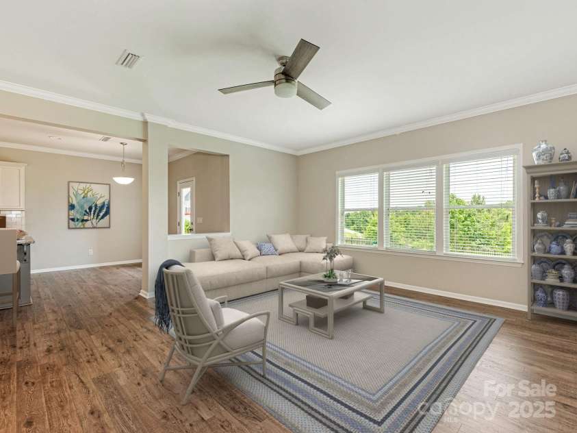 4912 Grace View Drive, Pineville, NC 28134.  MLS# CAR4261040, YatesRealty ID 17367. Virtually Staged Great Room