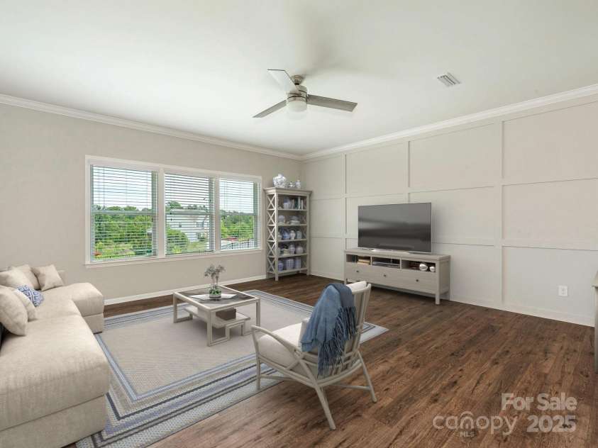 4912 Grace View Drive, Pineville, NC 28134.  MLS# CAR4261040, YatesRealty ID 17367. Virtually Staged Great Room