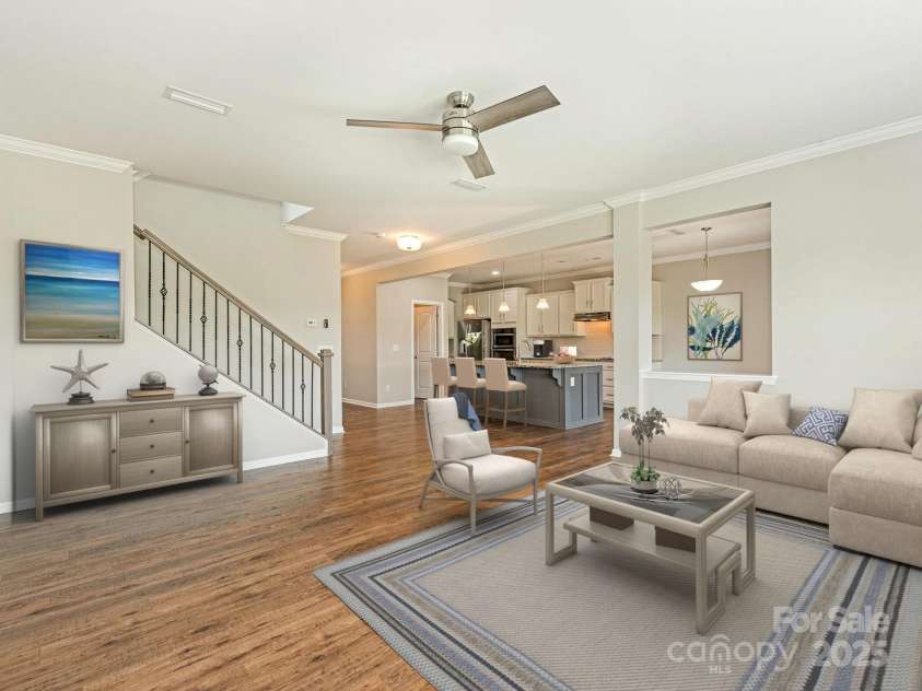 4912 Grace View Drive, Pineville, NC 28134.  MLS# CAR4261040, YatesRealty ID 17367. Virtually Staged Great Room