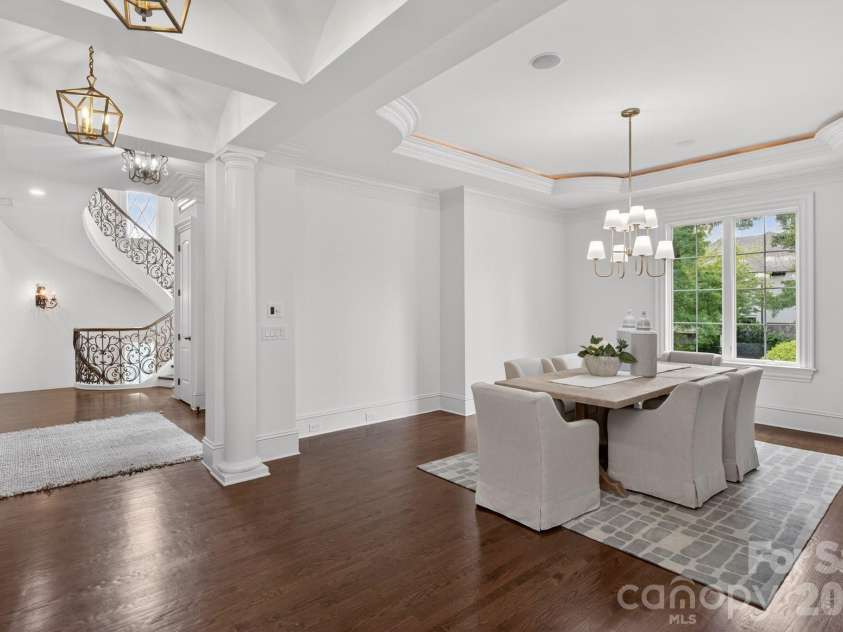 7828 Clovervale Drive, Waxhaw, NC 28173.  MLS# CAR4374597, YatesRealty ID 17395. Dining Room has tray ceiing with lighting