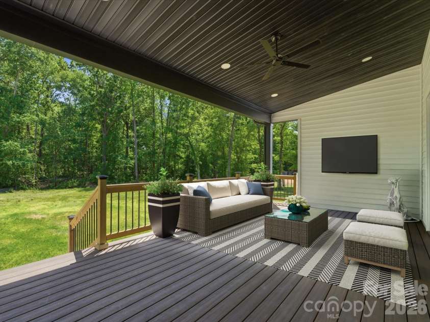 511 Fowler Road, Monroe, NC 28110.  MLS# CAR4376569, YatesRealty ID 17398. The deck has been virtually staged.