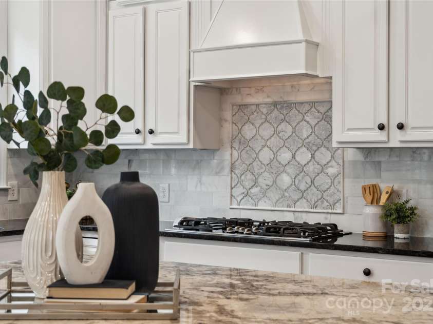5046 Cressingham Drive, Fort Mill, SC 29707.  MLS# CAR4263729, YatesRealty ID 17429. Gas range with marble backsplash