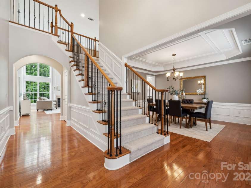 5046 Cressingham Drive, Fort Mill, SC 29707.  MLS# CAR4263729, YatesRealty ID 17429. Grand doubel staircase at entry