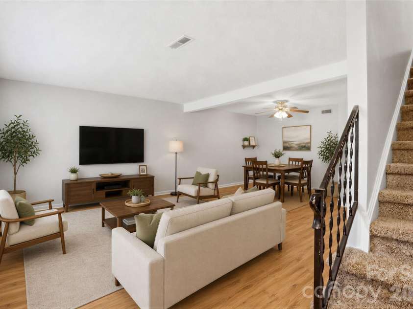 8846 Hunter Ridge Drive, Charlotte, NC 28226.  MLS# CAR4376839, YatesRealty ID 17433. Virtually Staged Living Room 