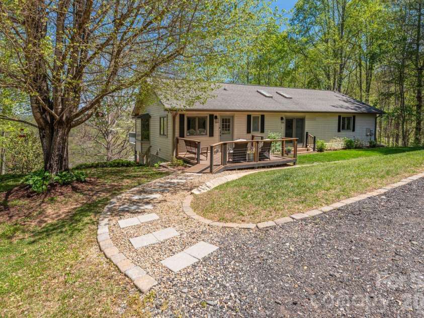 431 Pleasant Grove Road, Hendersonville, NC 28739.  MLS# CAR4368693, YatesRealty ID 17483. Rear elevation - entry