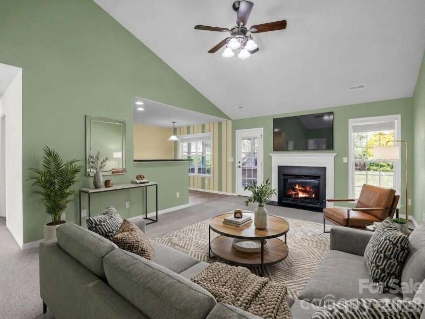38 Black River Road, Fletcher, NC 28732.  MLS# CAR4372996, YatesRealty ID 17508. Virtually Staged Family Room