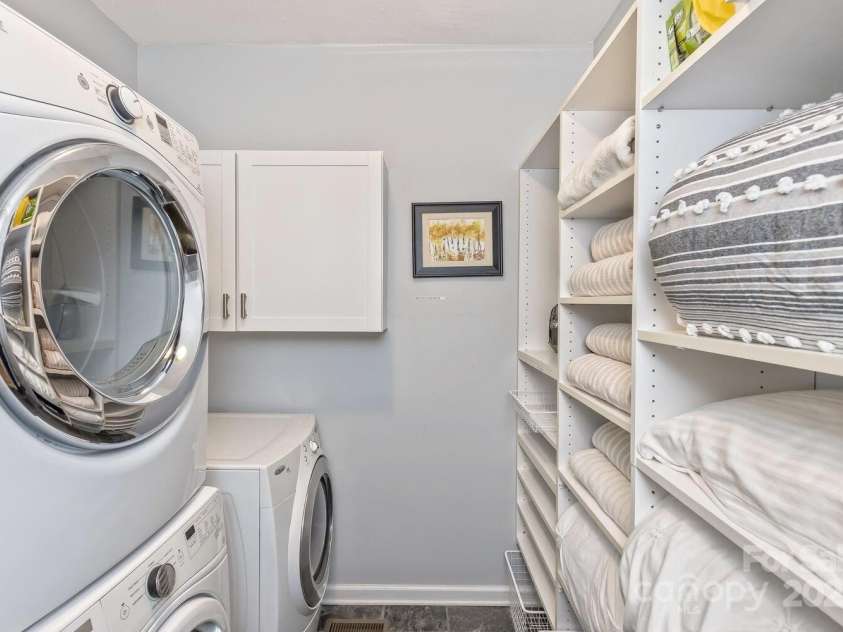28 Mountain Vista Drive, Asheville, NC 28804.  MLS# CAR4265677, YatesRealty ID 17517. The large laundry room has space for multiple laundry appliances.
