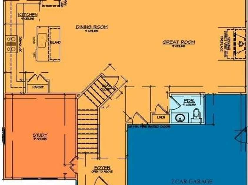 4028 Deerstone Lane, Clover, SC 29710.  MLS# CAR4267657, YatesRealty ID 17548. Level 1 Floor plan