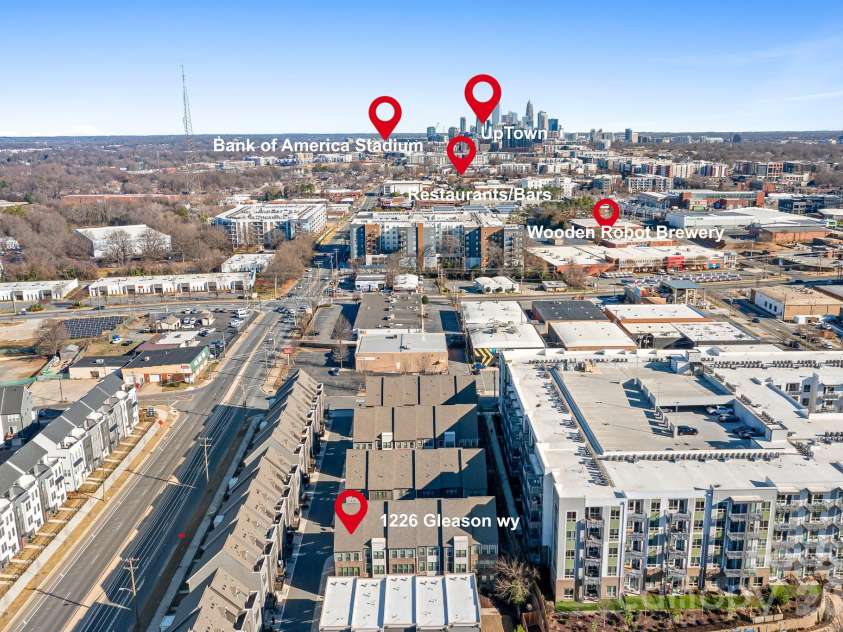 1226 Gleason Way, Charlotte, NC 28217.  MLS# CAR4336761, YatesRealty ID 17562. End-unit living while still close to everything you need