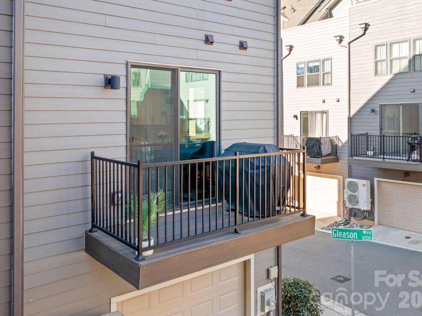 1226 Gleason Way, Charlotte, NC 28217.  MLS# CAR4405911, YatesRealty ID 17562. Second-floor deck, perfect for fresh air and a quiet moment outdoors
