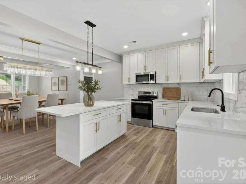 416 Whitmore Street, Lenoir, NC 28645.  MLS# CAR4363321, YatesRealty ID 17569. Staged kitchen