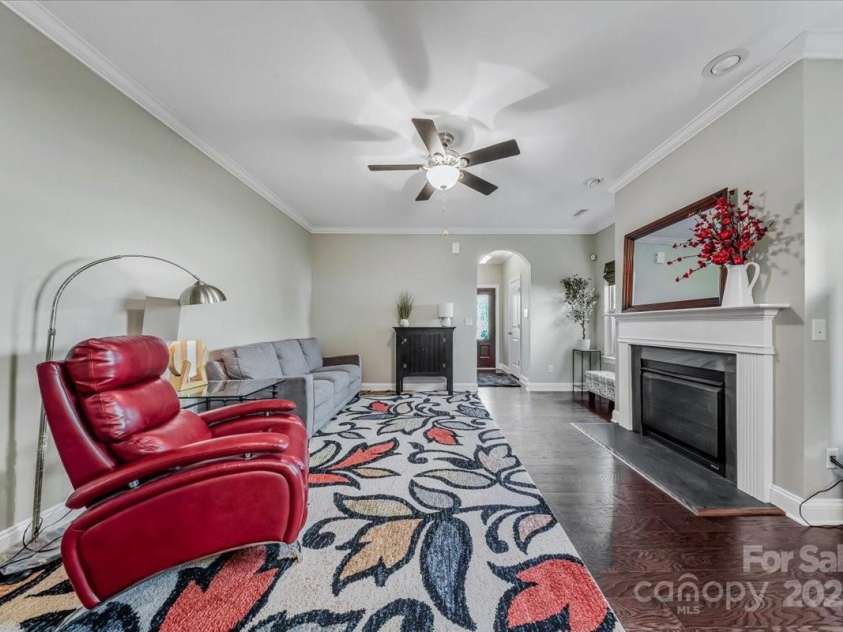 204 Aztec Circle, Mooresville, NC 28117.  MLS# CAR4256248, YatesRealty ID 17590. Living Room with Fireplace