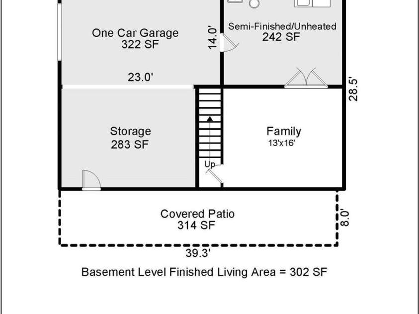1501 Tanglewood Lane, Saluda, NC 28773.  MLS# CAR4266264, YatesRealty ID 17595. Basement Level floor plan