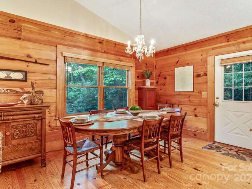 1501 Tanglewood Lane, Saluda, NC 28773.  MLS# CAR4266264, YatesRealty ID 17595. Dining area