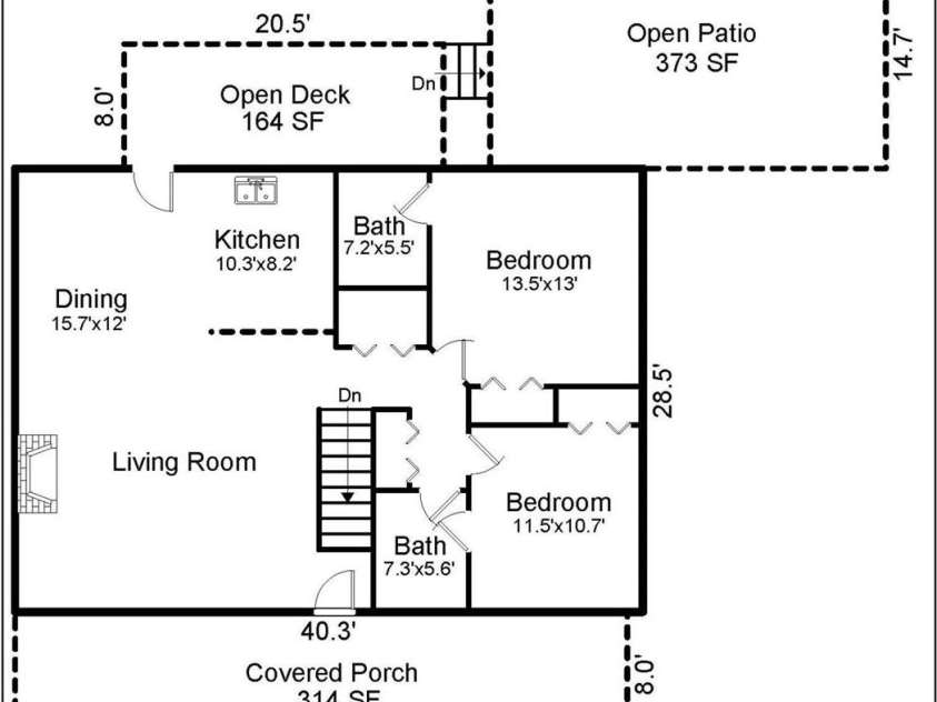 1501 Tanglewood Lane, Saluda, NC 28773.  MLS# CAR4266264, YatesRealty ID 17595. Main Level floor plan
