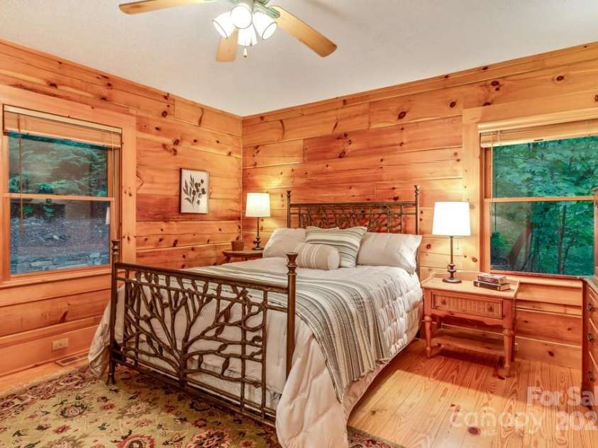 1501 Tanglewood Lane, Saluda, NC 28773.  MLS# CAR4266264, YatesRealty ID 17595. Primary bedroom on main level