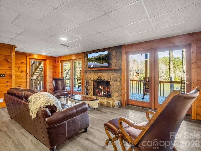446 Rainbow Circle, Lake Lure, NC 28746.  MLS# CAR4329163, YatesRealty ID 17596. Wood burning fireplace for those early mornings or late nights...