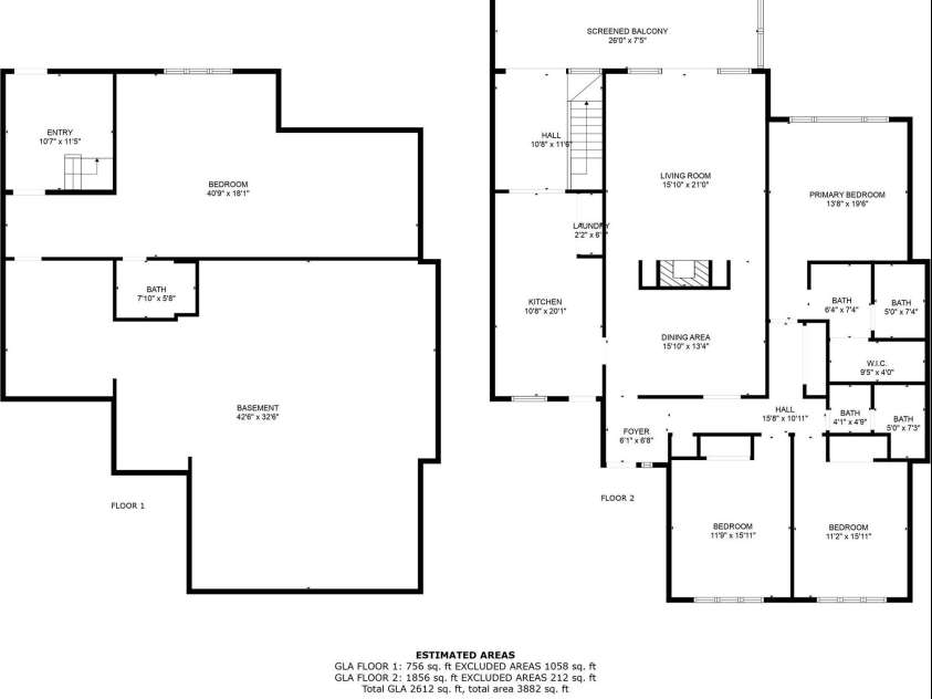 464 Crowfields Drive, Asheville, NC 28803.  MLS# CAR4192949, YatesRealty ID 1764. Floor plan