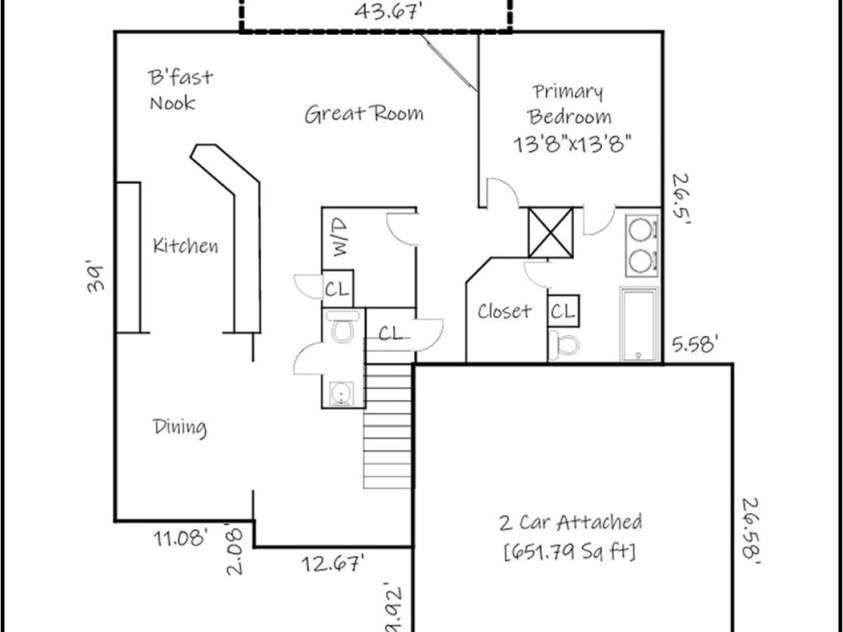 3124 17th Street Lane, Hickory, NC 28601.  MLS# CAR4260375, YatesRealty ID 17655. Floor Plan Main Level