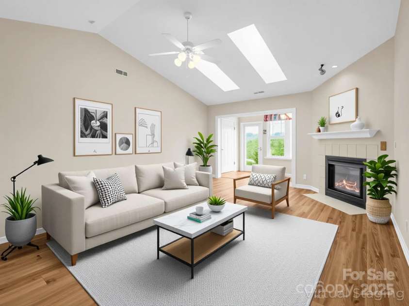 5802 Wood Duck Way, Hendersonville, NC 28792.  MLS# CAR4251219, YatesRealty ID 17674. Living Room Virtually Staged