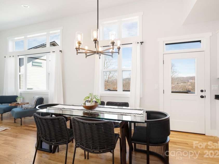 20 Tahkieostie Trail, Asheville, NC 28806.  MLS# CAR4221913, YatesRealty ID 17675. Dining room with city and mountain views